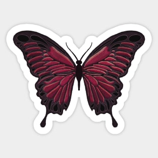 Red Butterfly Watercolor Sticker